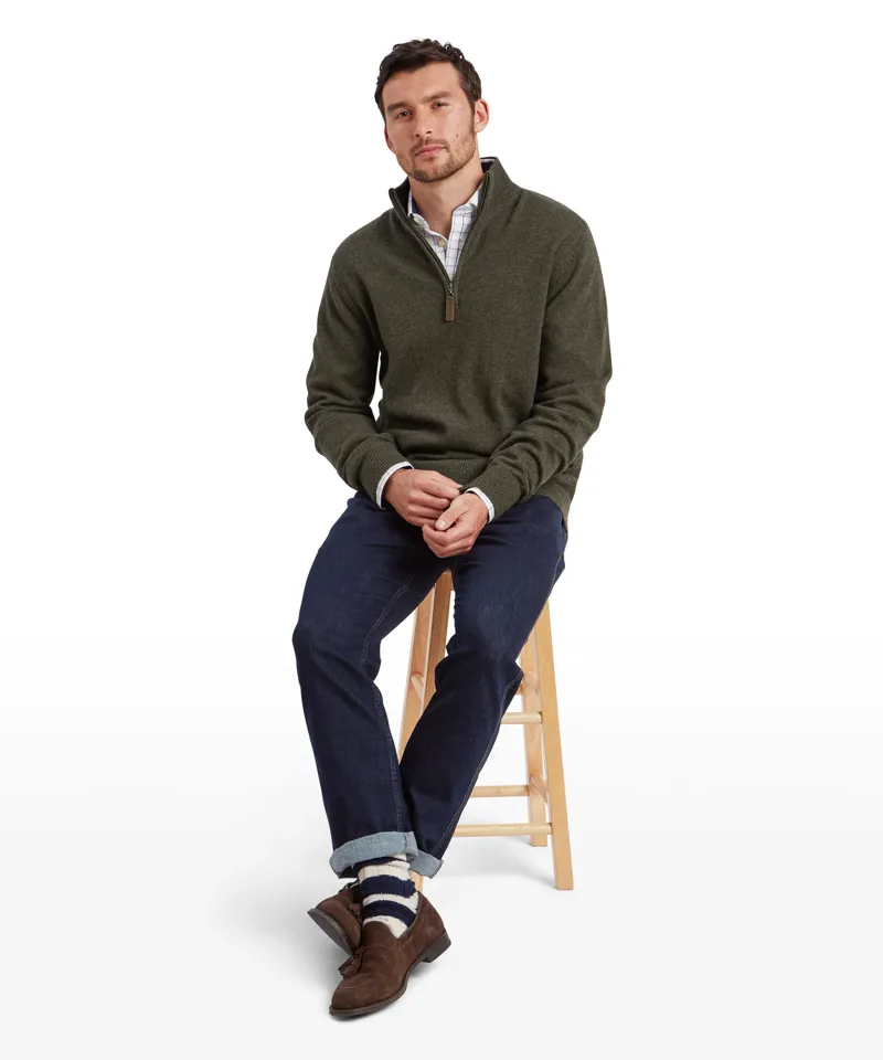 Schoffel Calton Cotton Cashmere Crew Jumper - Loden Green-6