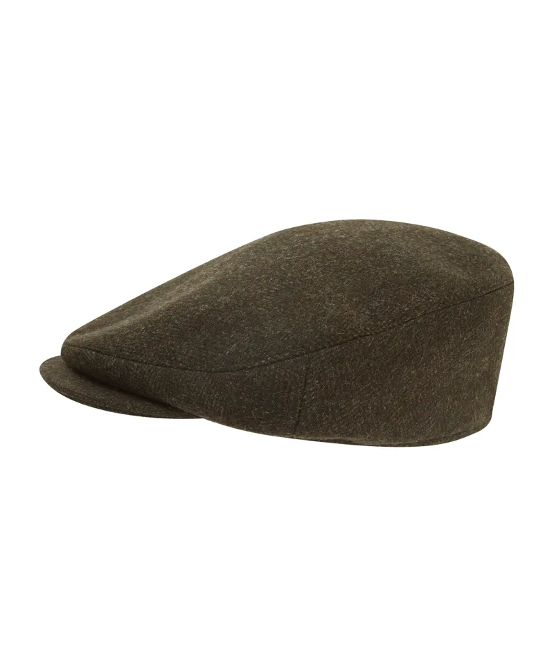 Schoffel Countryman Herringbone Tweed Cap - Dark Olive