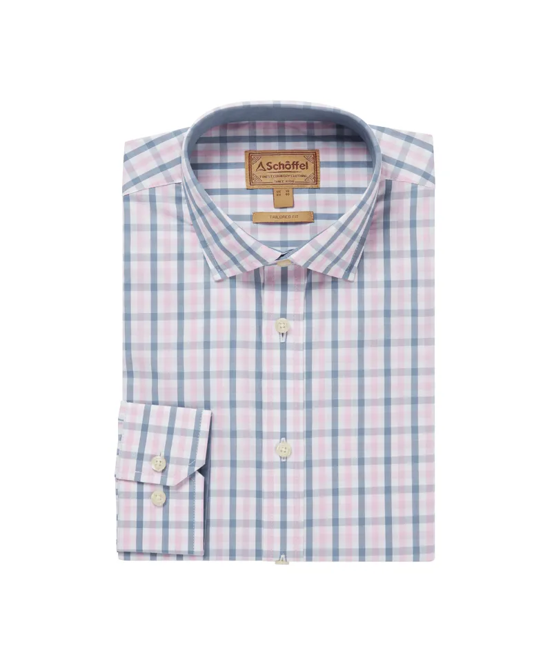 Schoffel Hebden Tailored Shirt - Dark Denim/Pink
