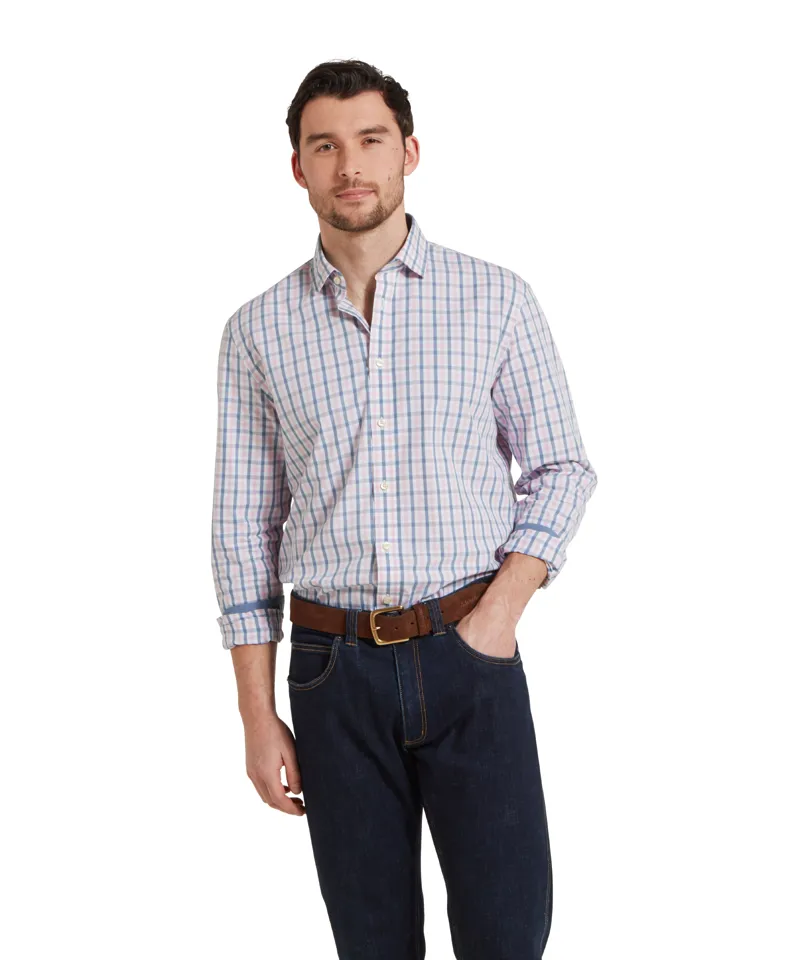 Schoffel Hebden Tailored Shirt - Dark Denim/Pink-1