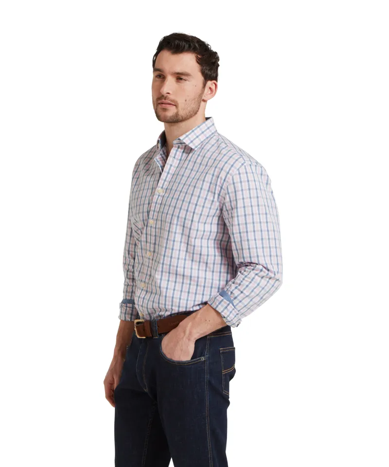 Schoffel Hebden Tailored Shirt - Dark Denim/Pink-2