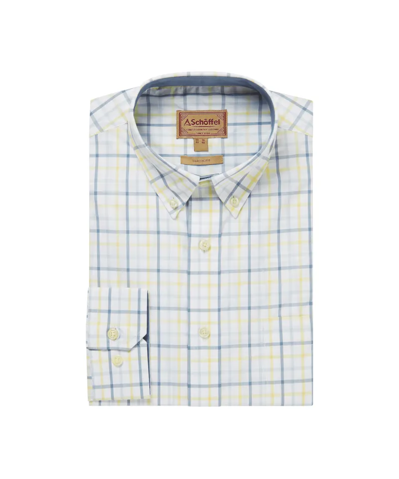 Schoffel Holkham Classic Shirt Blue/Pastel Peach