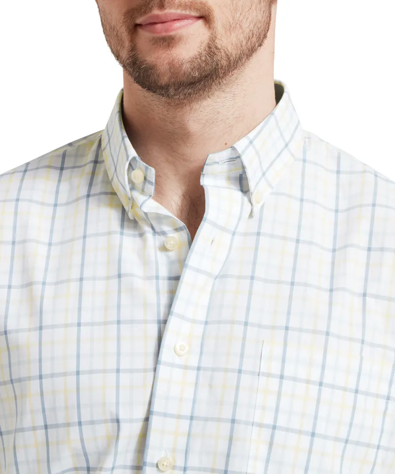 Schoffel Holkham Classic Shirt Blue/Pastel Peach-4