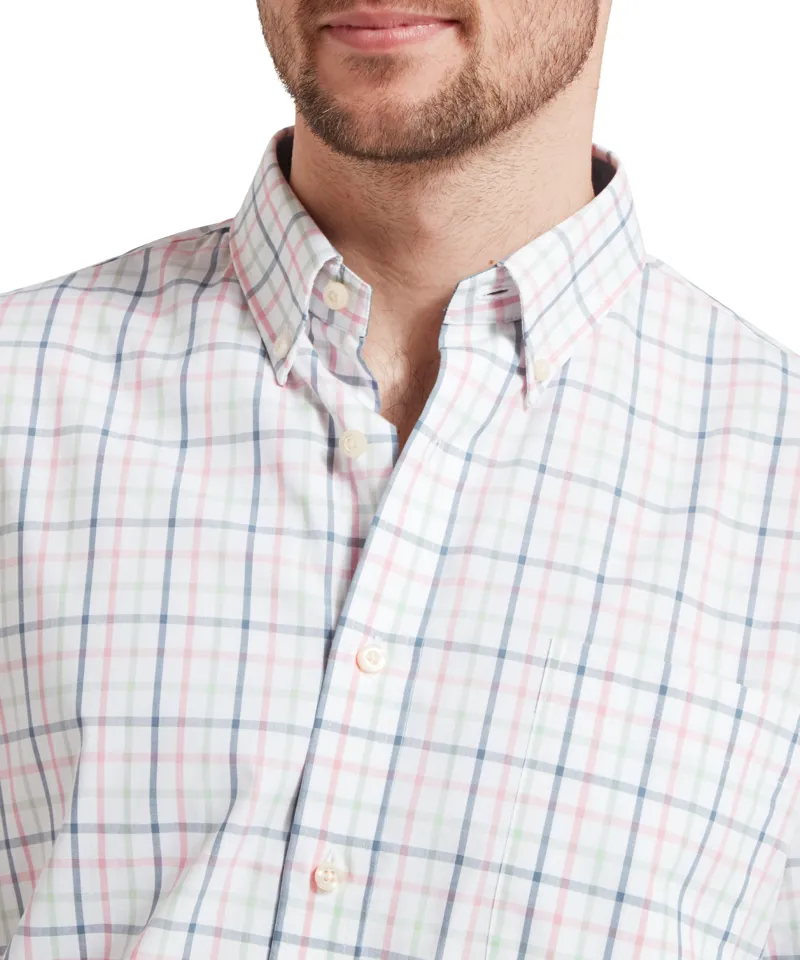 Schoffel Holkham Classic Shirt - Dark Pigeon Blue/Mauve Red-4