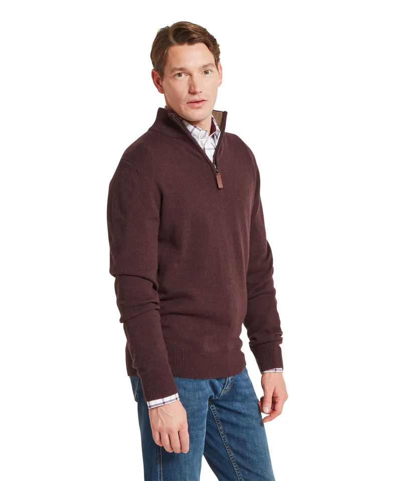 Schoffel Lewis Lambswool 1/4 Zip Jumper - Port-2