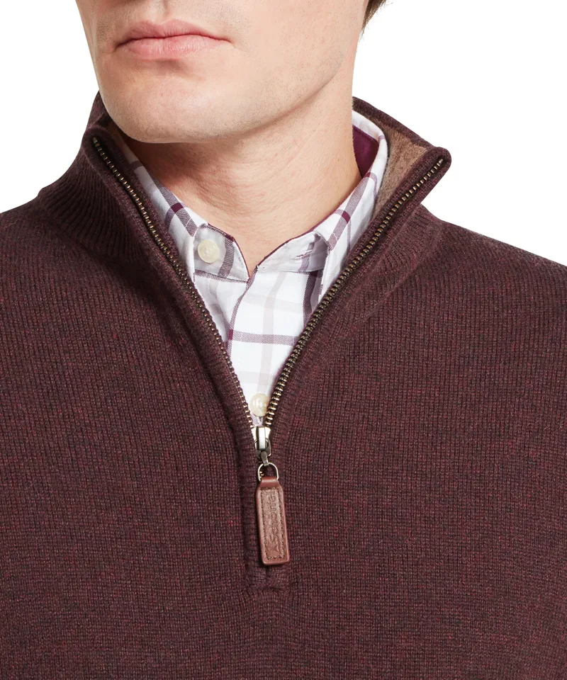Schoffel Lewis Lambswool 1/4 Zip Jumper - Port-3