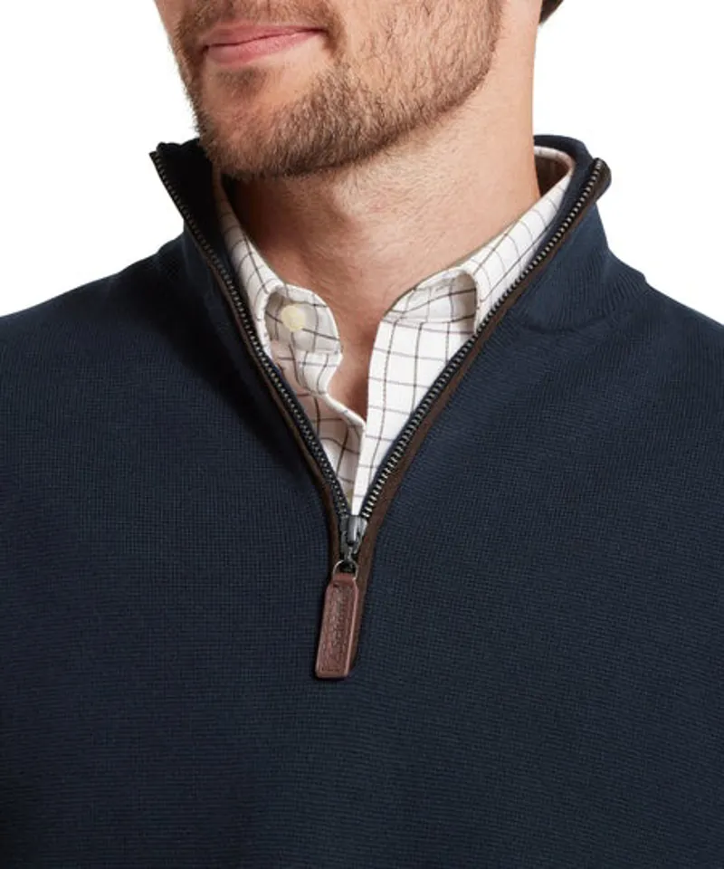 Schoffel Marlow 1/4 Zip Jumper - Navy-4