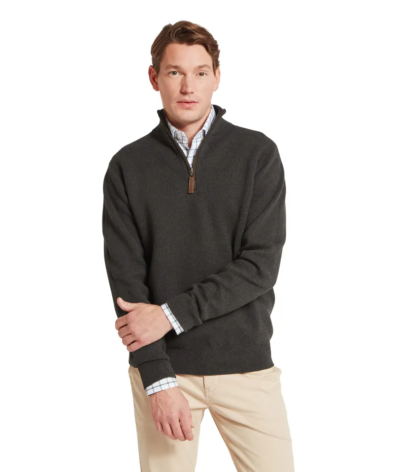 Schoffel Marlow 1/4 Zip Jumper - Charcoal-2