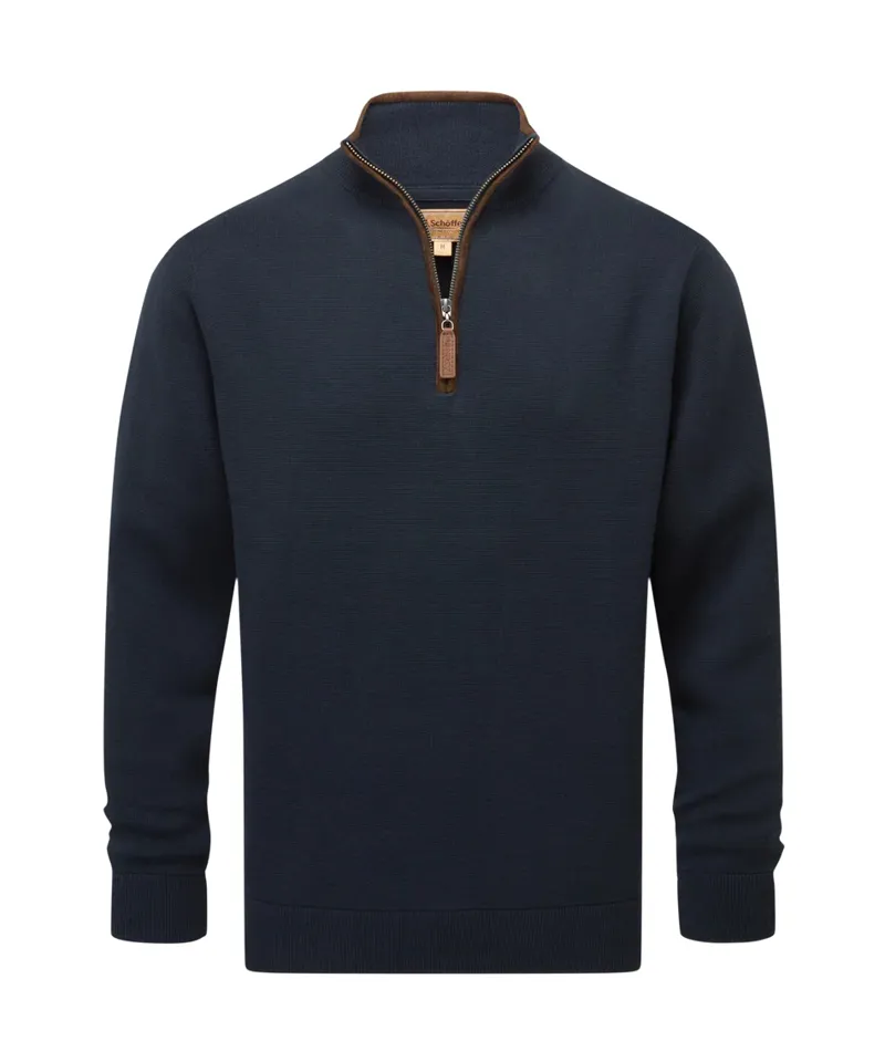 Schoffel Marlow 1/4 Zip Jumper - Navy