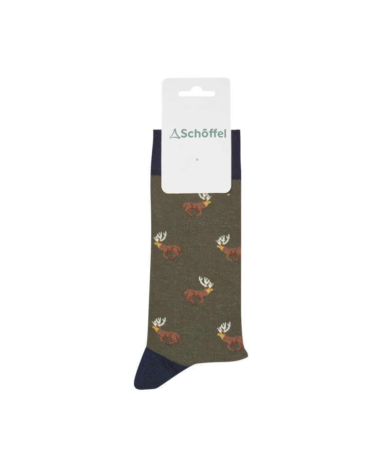 Schoffel Men's Single Cotton Sock- Forest Stag