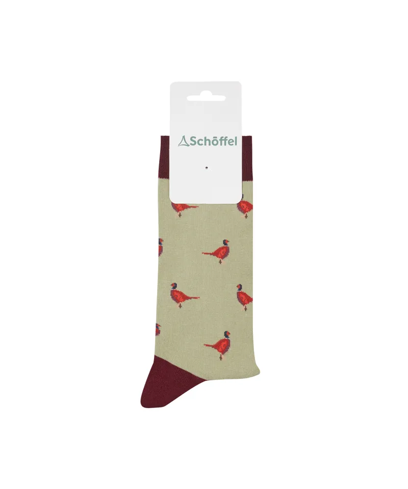 Schoffel Men's Single Cotton Sock- Woodland Pheasant