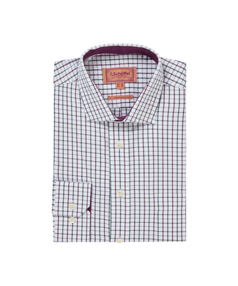 Schoffel Milton Tailored Shirt - Plum Botanical Green