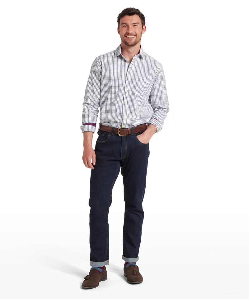 Schoffel Milton Tailored Shirt - Plum Botanical Green-2