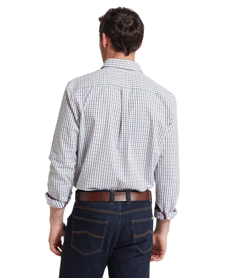 Schoffel Milton Tailored Shirt - Plum Botanical Green-3