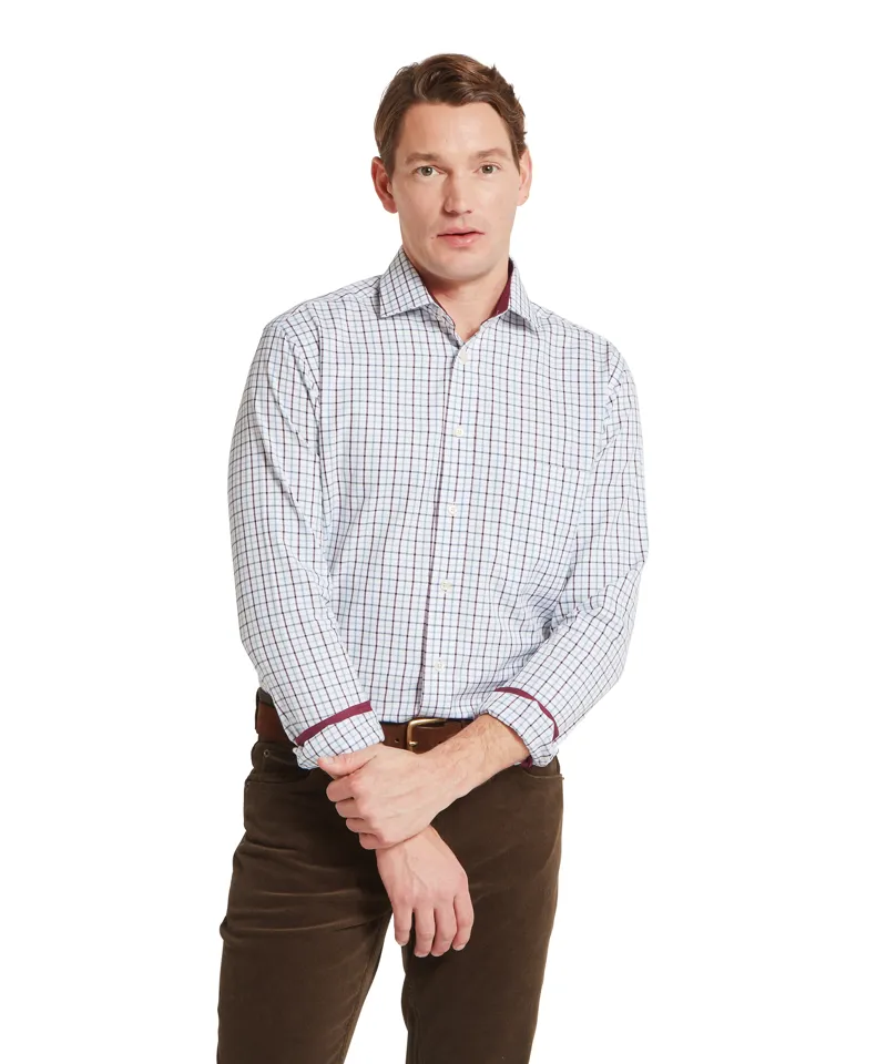 Schoffel Milton Tailored Shirt - Port Lake Blue Check-4