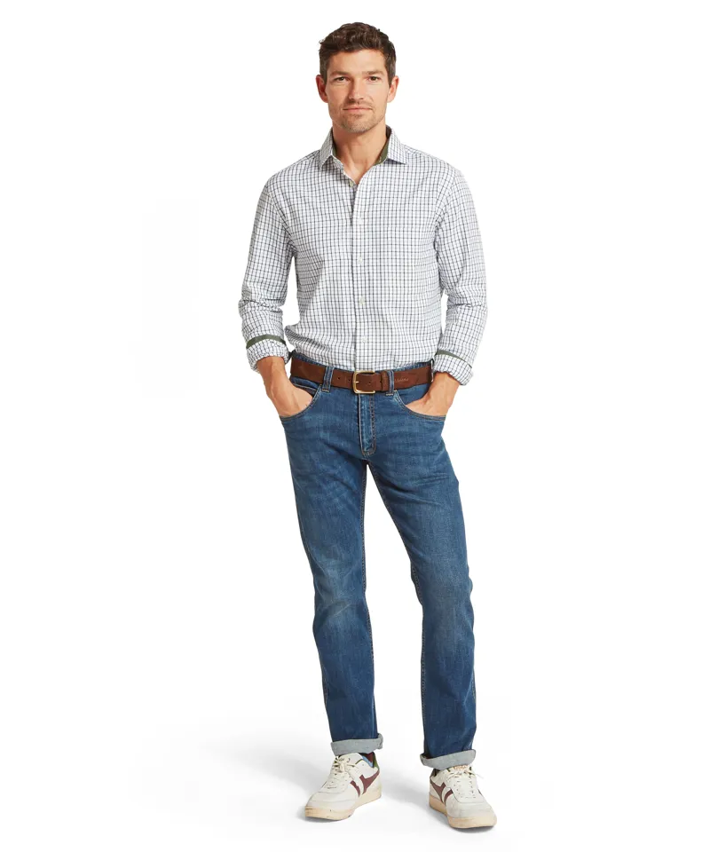 Schoffel Milton Tailored Shirt - Blueberry Dk Khaki-1
