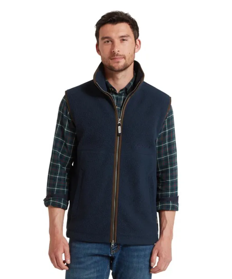 Schoffel Oakham Retro Fleece Gilet - True Navy-1