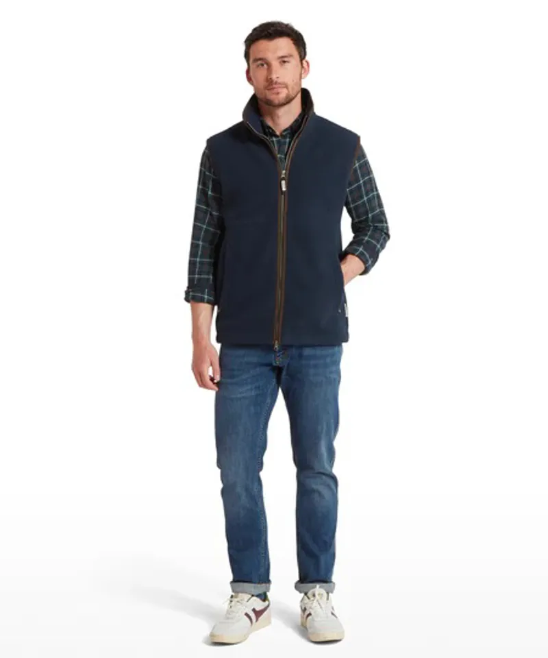 Schoffel Oakham Retro Fleece Gilet - True Navy-2