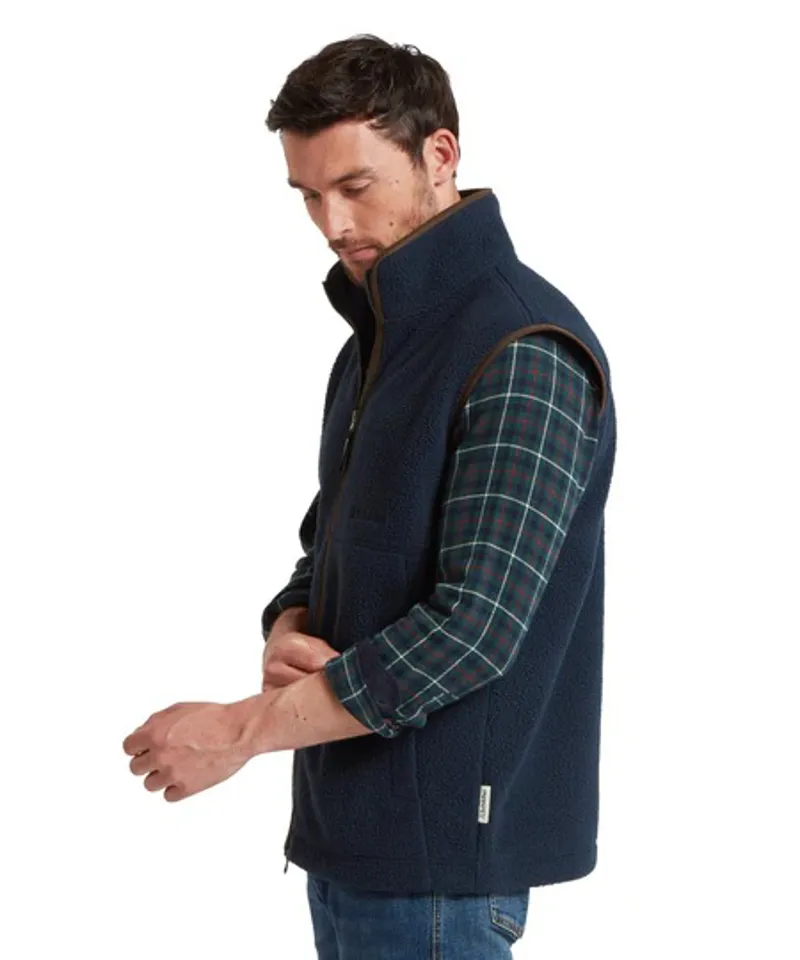 Schoffel Oakham Retro Fleece Gilet - True Navy-3