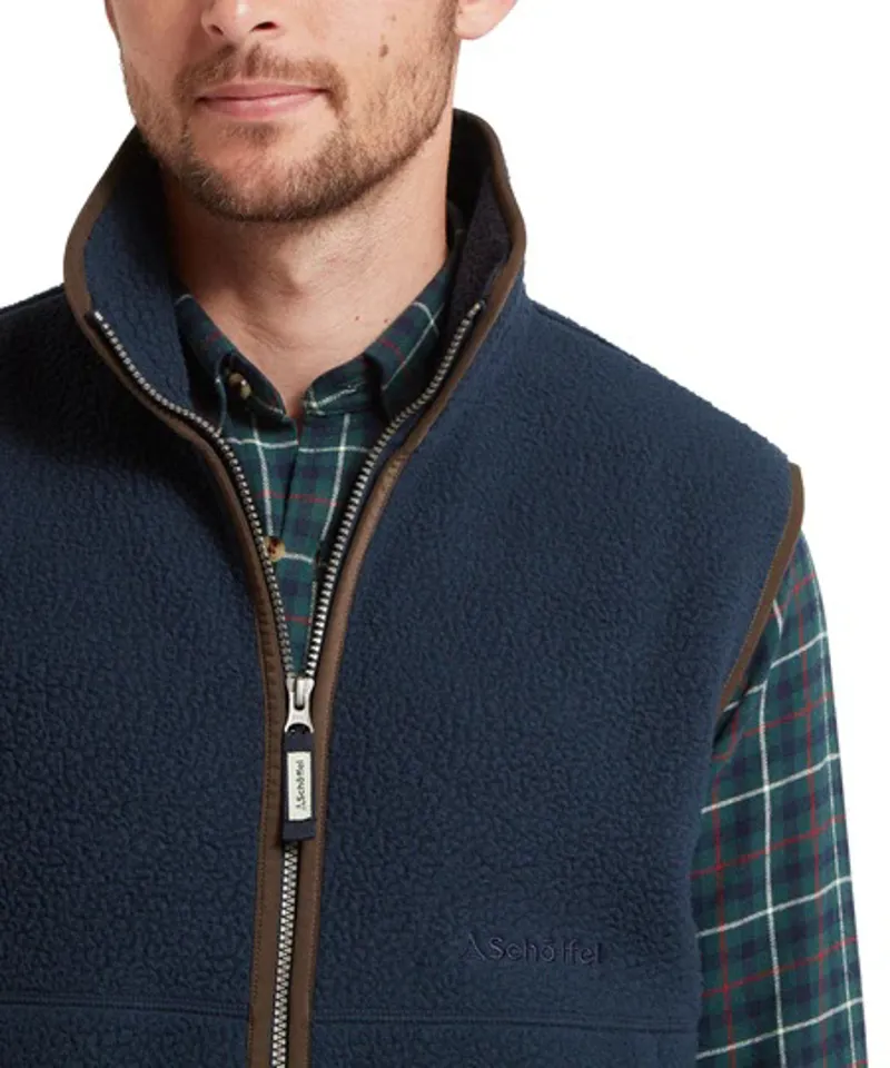 Schoffel Oakham Retro Fleece Gilet - True Navy-6