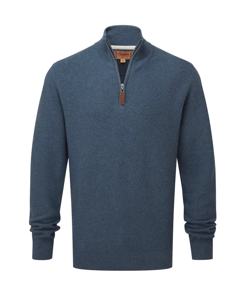 Schoffel Porthleven 1/4 Zip Jumper - Dark Pigeon Blue