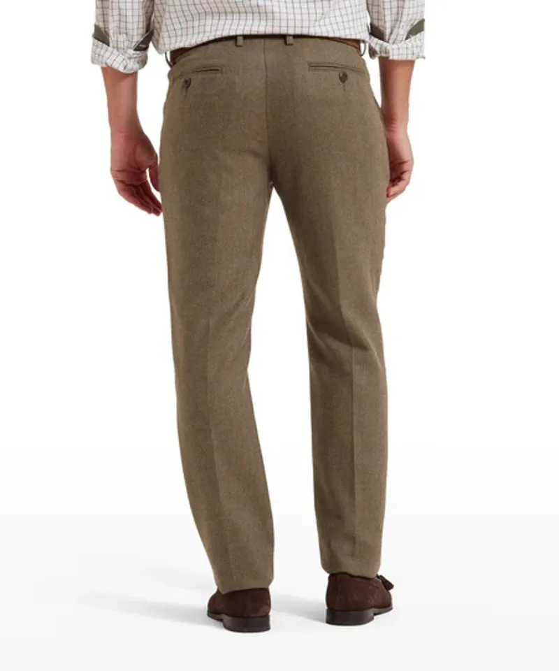 Schoffel Ross Tweed Trousers - Loden Green Herringbone Tweed-4