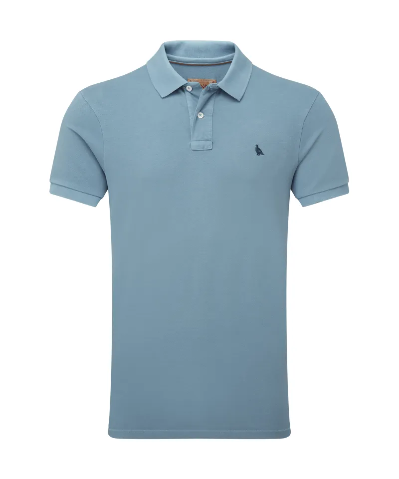 Schoffel St Ives Garment Dyed Polo Shirt - Dark Pigeon Blue