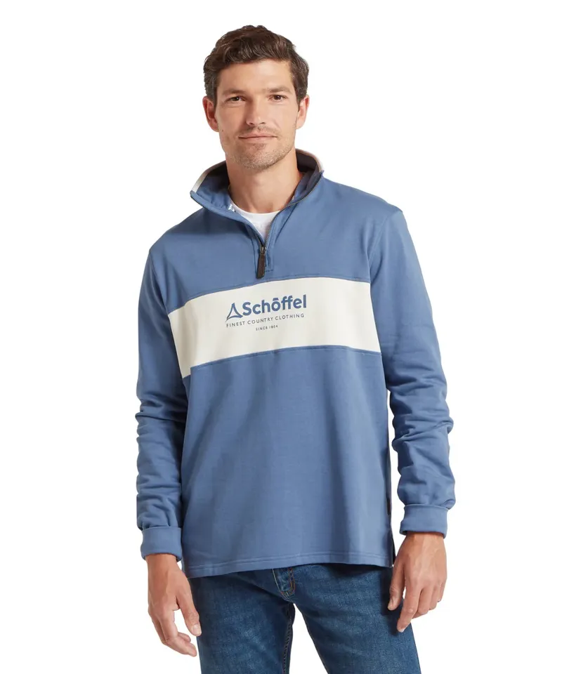 Schoffel Trencrom 1/4 Zip - Vintage Indigo/Stone-1