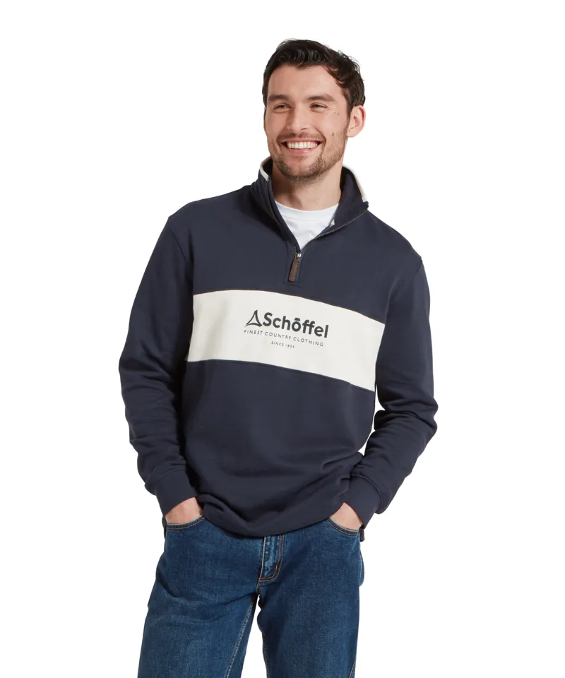 Schoffel Trencrom 1/4 Zip - Navy/Stone-1