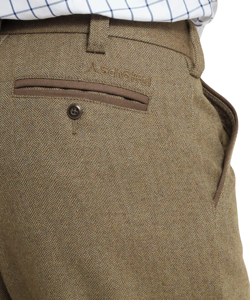 Schoffel Herringbone Plus Two Tweed Breeks - Loden Green-5