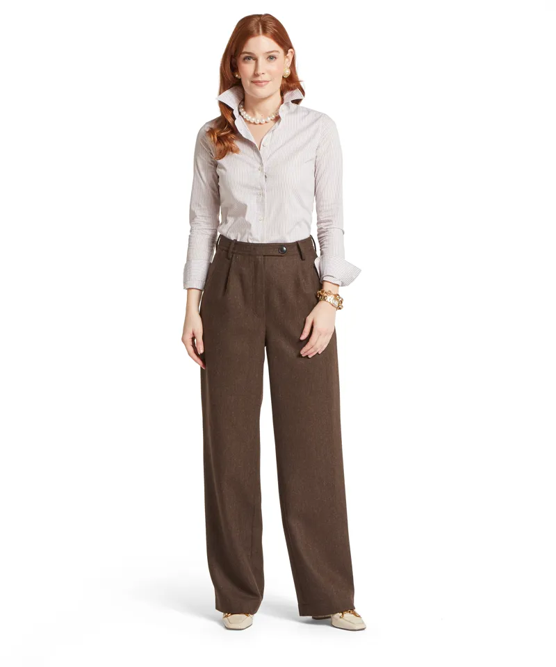 Schoffel Arabella Tweed Trousers - Chocolate Herringbone-1