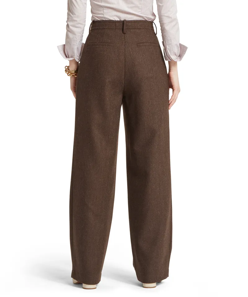 Schoffel Arabella Tweed Trousers - Chocolate Herringbone-4