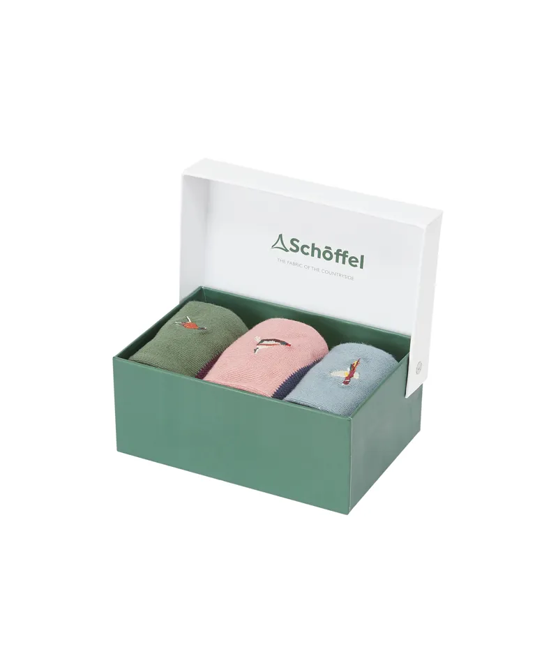 Schoffel Women's Bamboo 3 Sock Gift Set 4-7 - Pheasant Mix-1