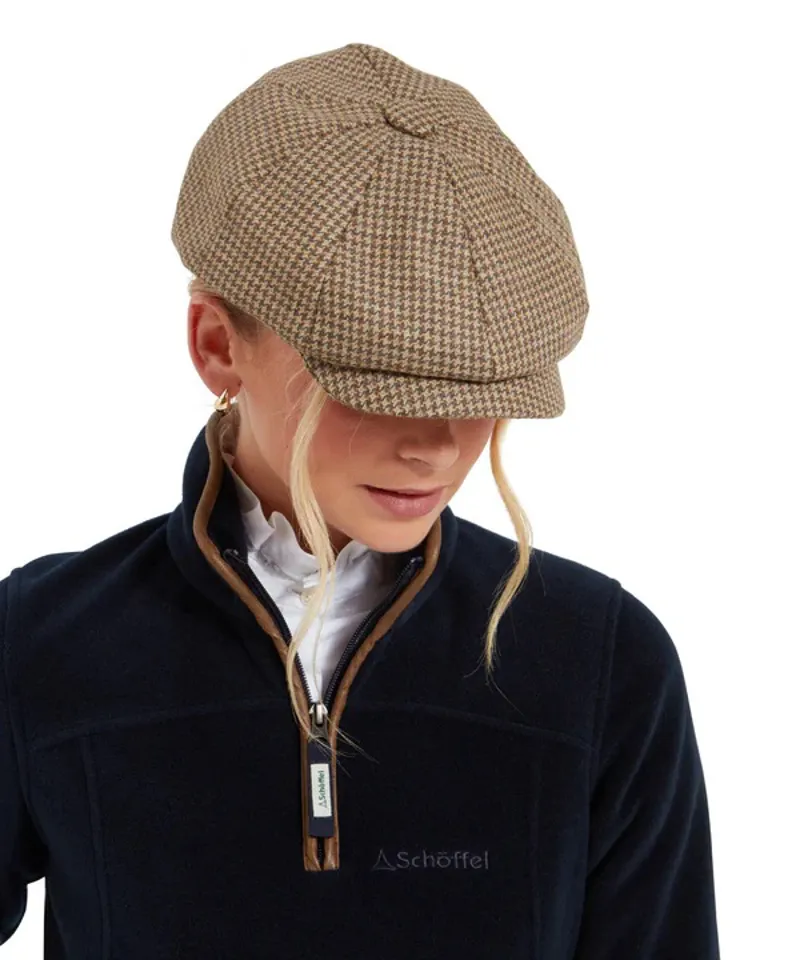 Schoffel Women's Newsboy Cap - Houndstooth Tweed-3