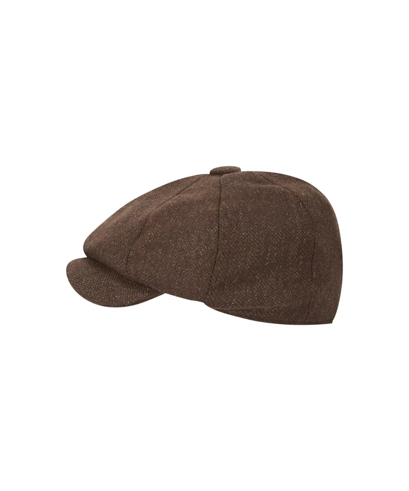 Schoffel Women's Newsboy Cap - Chocolate Herringbone Tweed