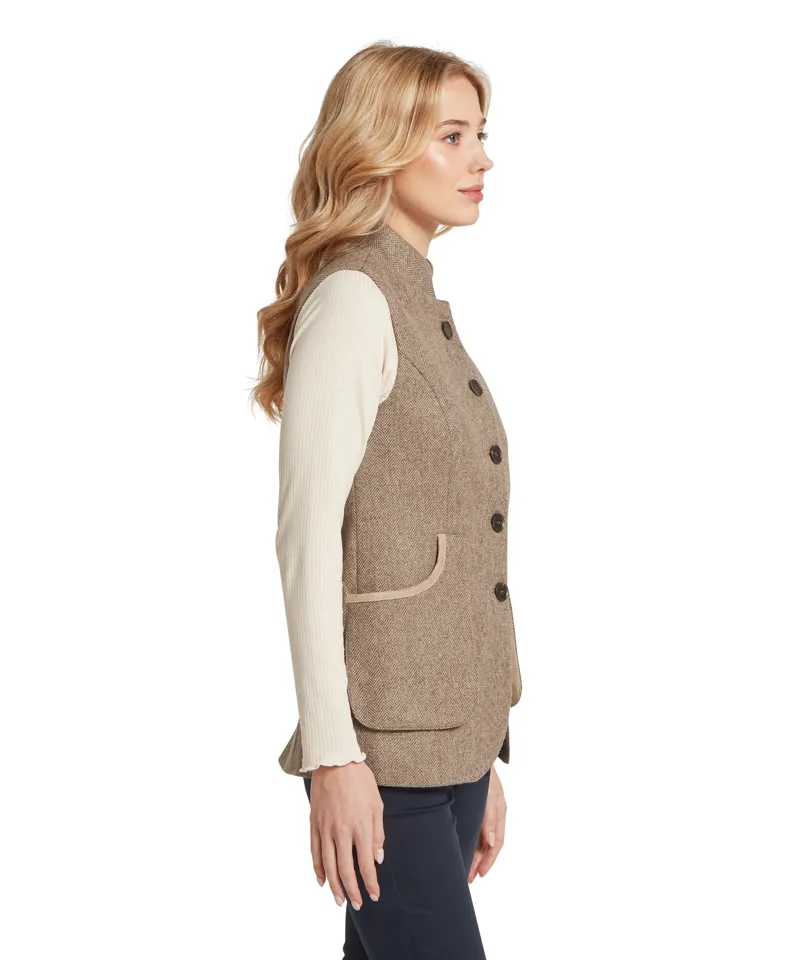 Schoffel Pennan Tweed Waistcoat - Cobblestone Herringbone Tweed-3