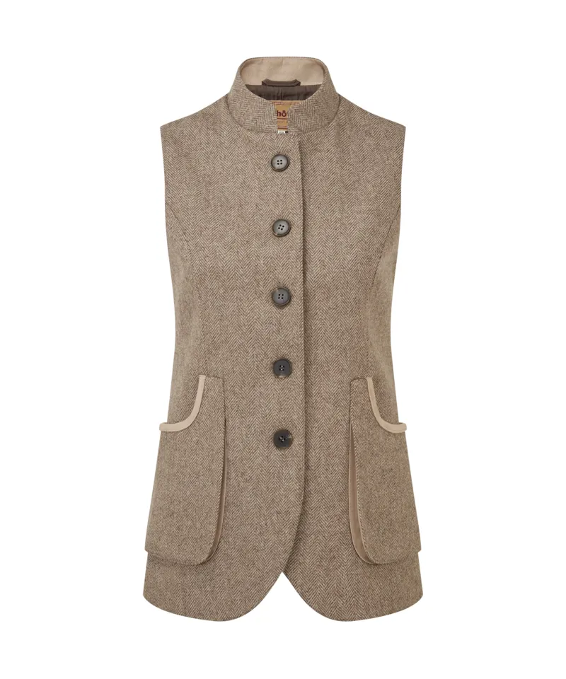 Schoffel Pennan Tweed Waistcoat - Cobblestone Herringbone Tweed