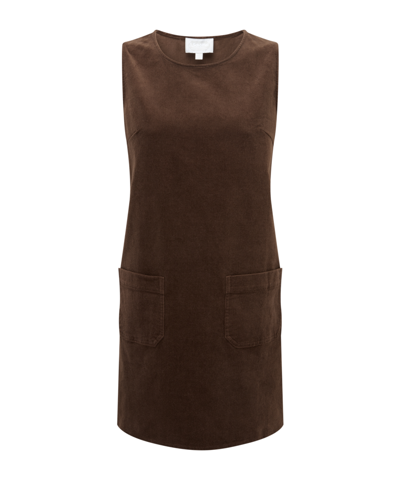 Schoffel Sage Cord Pinafore Dress - Chocolate