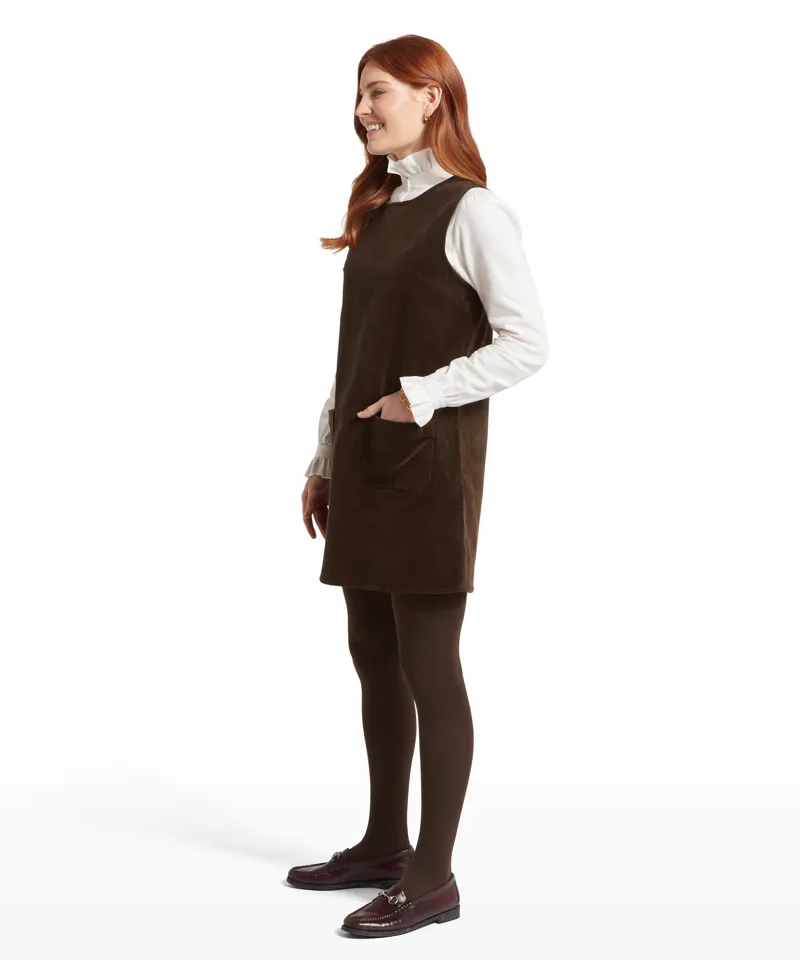 Schoffel Sage Cord Pinafore Dress - Chocolate-2