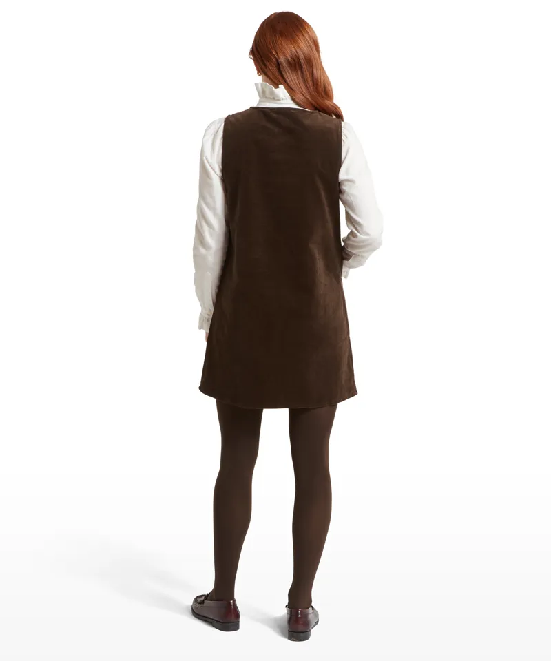Schoffel Sage Cord Pinafore Dress - Chocolate-3
