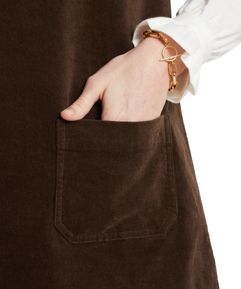 Schoffel Sage Cord Pinafore Dress - Chocolate-4