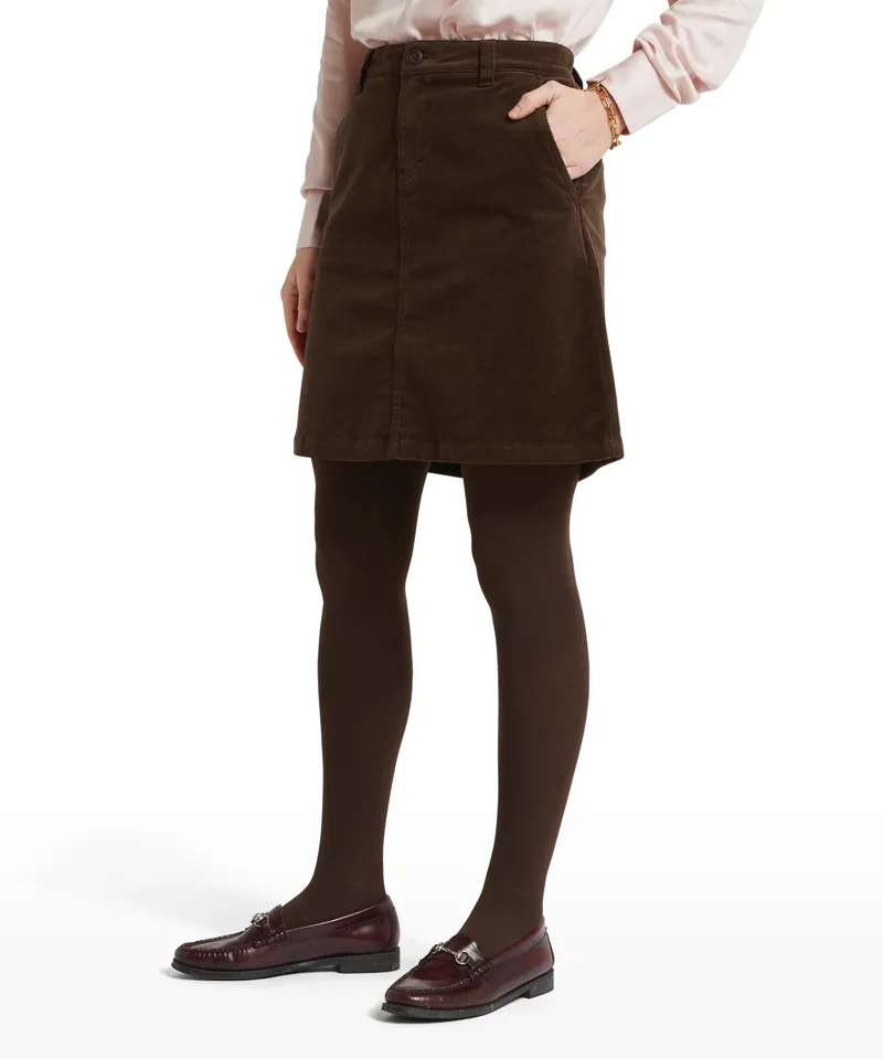 Schoffel Sage Cord Skirt - Chocolate-3