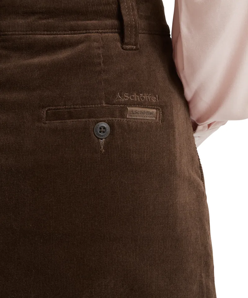 Schoffel Sage Cord Skirt - Chocolate-2