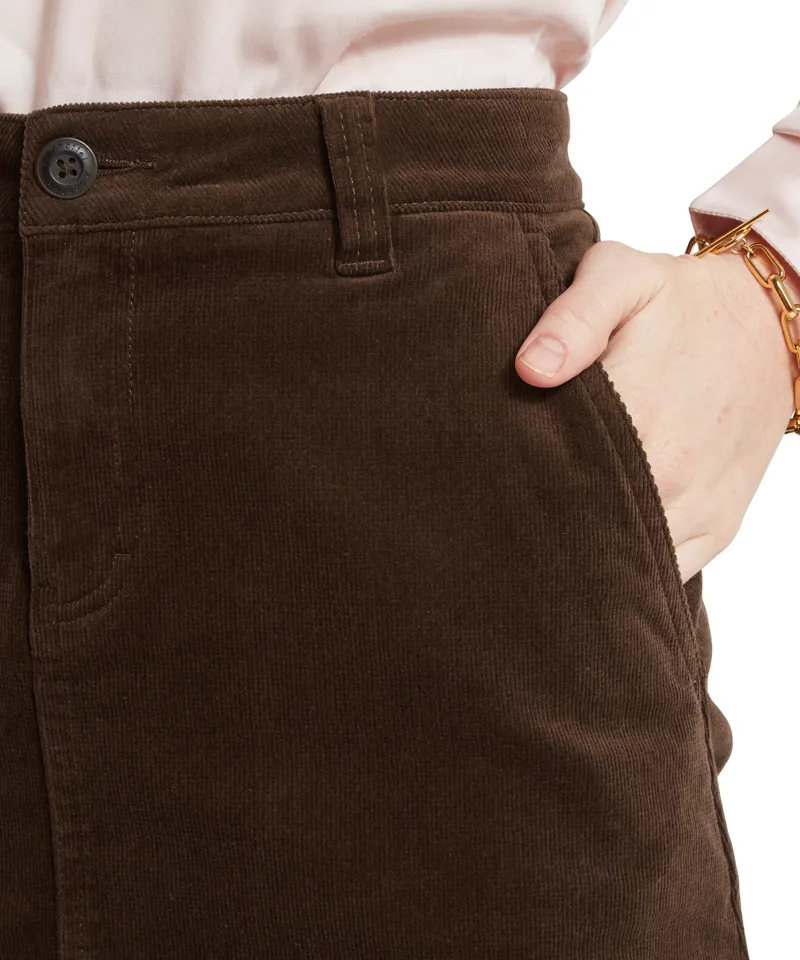 Schoffel Sage Cord Skirt - Chocolate-1