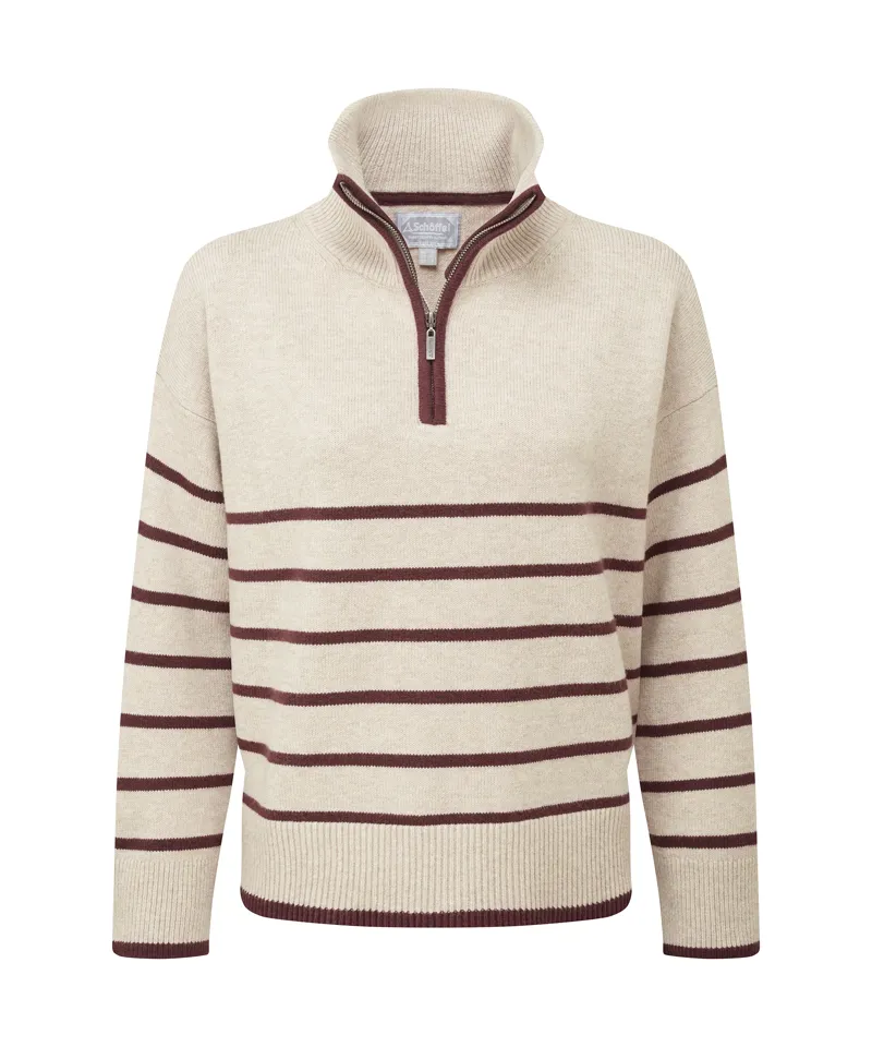 Schoffel Sandsend 1/4 Zip Jumper - Oatmeal Port