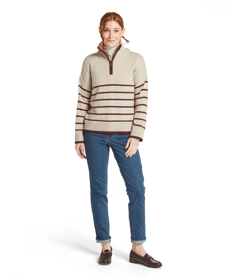 Schoffel Sandsend 1/4 Zip Jumper - Oatmeal Port-2