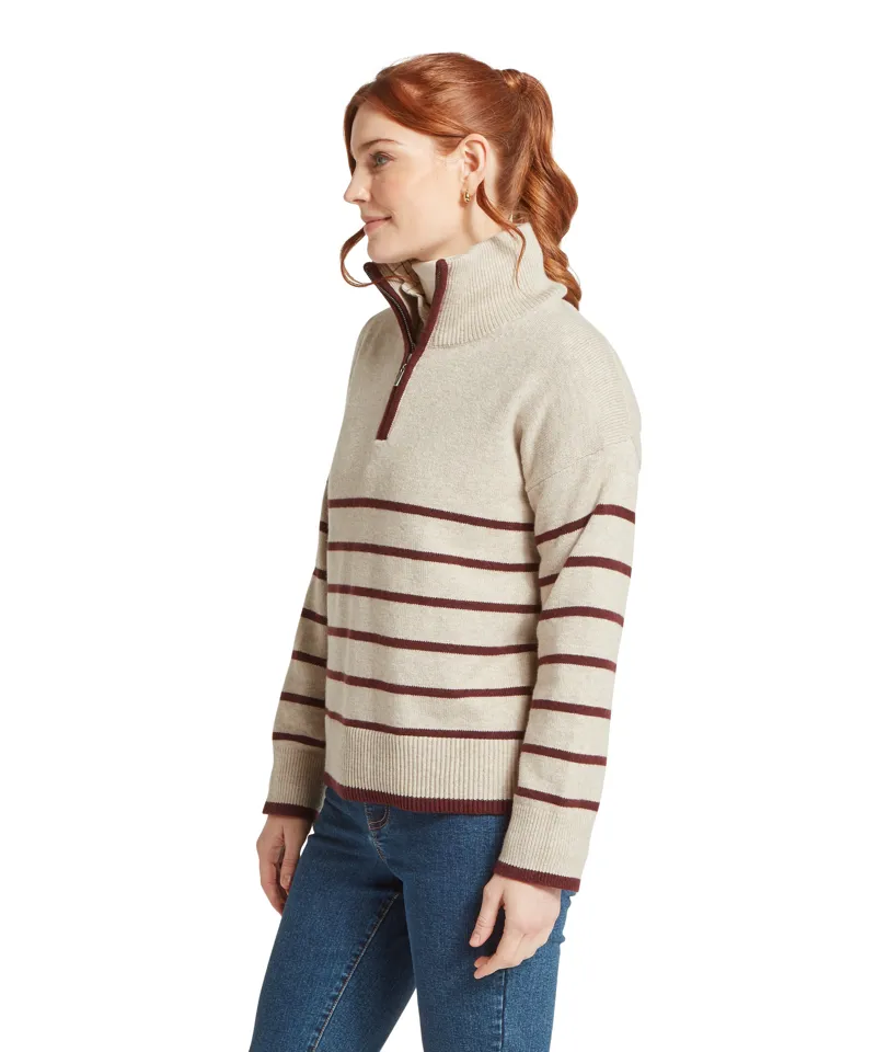 Schoffel Sandsend 1/4 Zip Jumper - Oatmeal Port-4