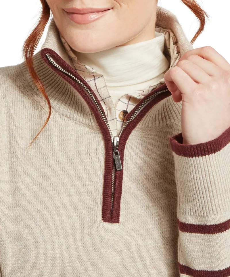 Schoffel Sandsend 1/4 Zip Jumper - Oatmeal Port-3
