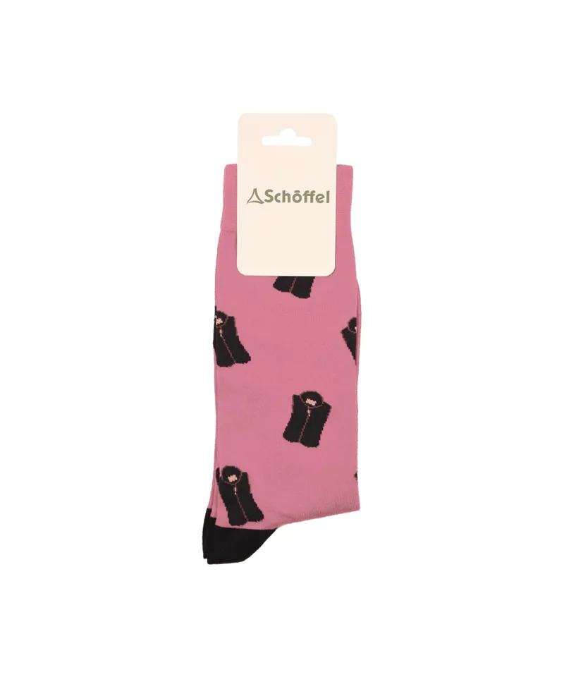 Schoffel Ladies Single Cotton Sock Pink Lyndon