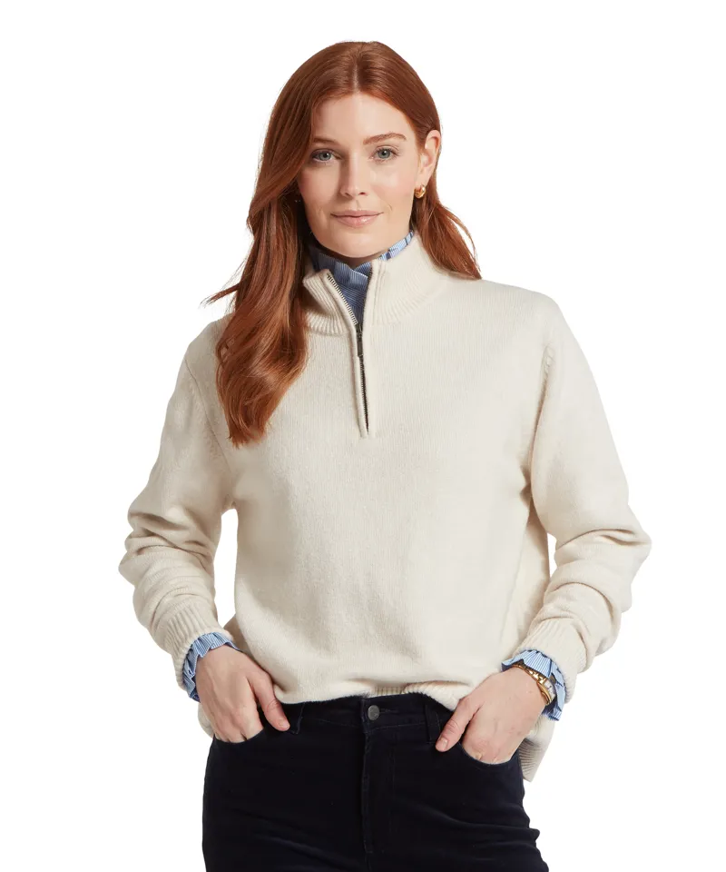 Schoffel Thoralby 1/4 Zip Jumper - Soft White-1